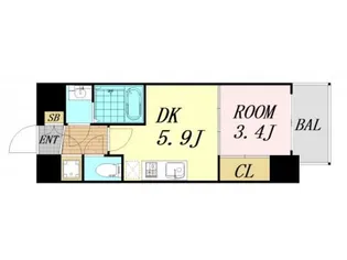セレニテ新大阪カルム【4階】の間取り