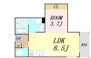 ハーモニーテラスRen相川【2階】の間取り