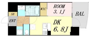 大阪府大阪市中央区瓦町2丁目【マンション】の間取り
