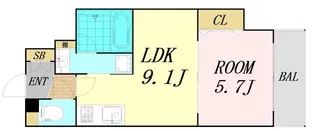 インテリジェンス御堂【10階】の間取り