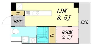 アイボリーポワント難波WEST【10階】の間取り