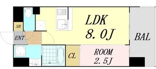 Luxe玉造南【7階】の間取り