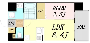 Luxe玉造南【10階】の間取り