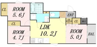 クリエオーレ南正雀【1階】の間取り