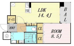 グレンパーク梅田北【2階】の間取り