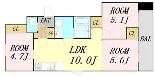 クリエオーレ南正雀【2階】の間取り