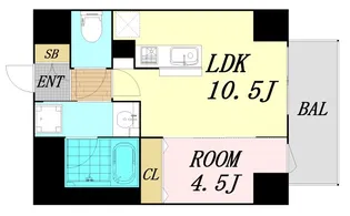 大阪府大阪市西区新町3丁目【マンション】の間取り