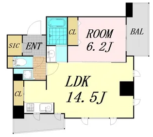 クロスレジデンス大阪新町【8階】の間取り