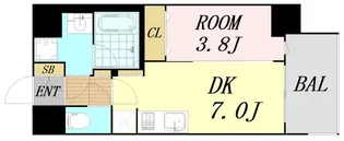 スプランディッド弁天町DUE【7階】の間取り