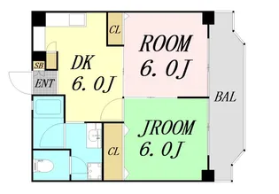 第4エンシンハイツ【4階】の間取り