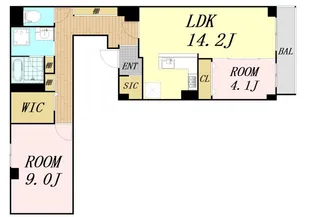 大阪府大阪市北区大淀中4丁目【マンション】の間取り