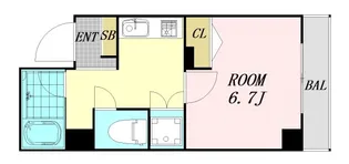 シャンクレール塚本駅前【5階】の間取り