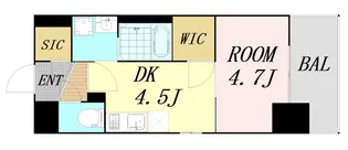 ワールドアイ大阪West Gate【3階】の間取り