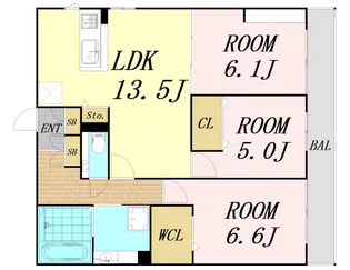 クラシスト東中本【2階】の間取り