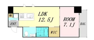 大阪府大阪市中央区東高麗橋【マンション】の間取り