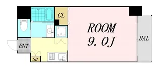 モノトーン難波【9階】の間取り