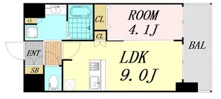 プレサンス大手前ピリオド【14階】の間取り