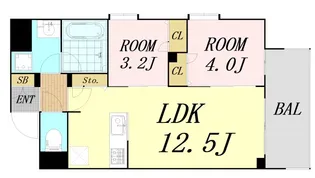 ルフォンプログレ南森町【5階】の間取り