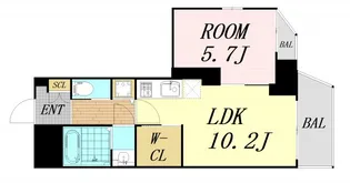 プレジオ本町【13階】の間取り