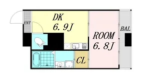 アーバンフラッツ瓦町【9階】の間取り