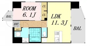 大阪府大阪市都島区都島本通4丁目【マンション】の間取り