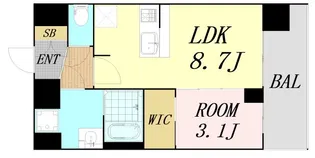 大阪府大阪市阿倍野区天王寺町北1丁目【マンション】の間取り