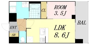 大阪府大阪市阿倍野区天王寺町北1丁目【マンション】の間取り