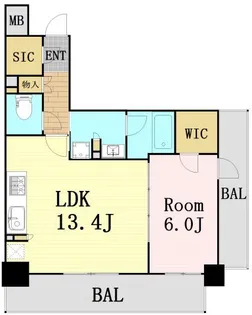 ザパークハビオ天満橋【2階】の間取り