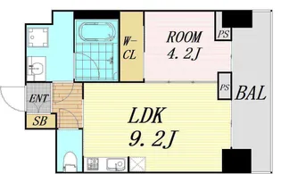 ノルデンタワー南森町プレミアム【19階】の間取り