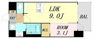 1LDKの間取り画像