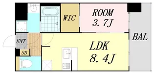 プレサンスOSAKA東成中本ハーヴィル【9階】の間取り