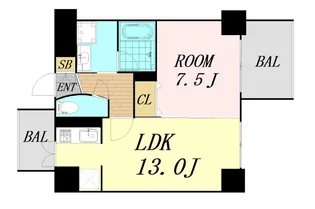 大阪府大阪市浪速区元町3丁目【マンション】の間取り