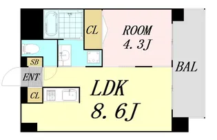 アニマーレ長堀【8階】の間取り