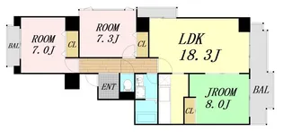 ヴェルデ北堀江【4階】の間取り