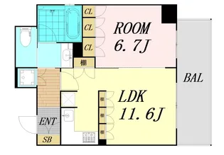 大阪府大阪市西区京町堀2丁目【マンション】の間取り