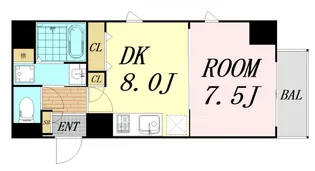 プランドール北浜【13階】の間取り