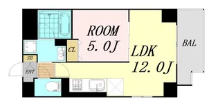 大阪府大阪市西区新町1丁目【マンション】の間取り