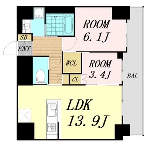 GRAND VILLASSE福島【9階】の間取り