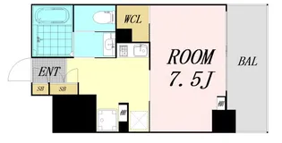 W.O.B HONMACHI-WEST【3階】の間取り