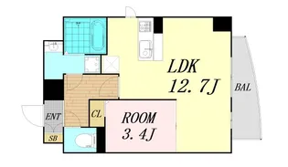 プランドール江戸堀【6階】の間取り