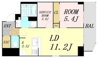 Metrosa谷町六丁目south【14階】の間取り