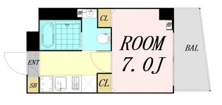 W.O.B HONMACHI-WEST【4階】の間取り