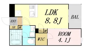 ウェルスクエア都島中通【1階】の間取り
