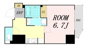スワンズ江戸堀ウエストパーク【7階】の間取り