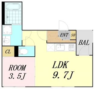 シャンティーハーバー九条【2階】の間取り