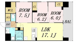セントレ上町【6階】の間取り