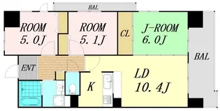 アメニティ江戸堀【4階】の間取り