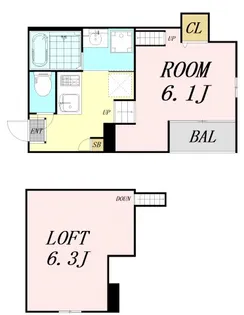 スカイフラット姫島【1階】の間取り