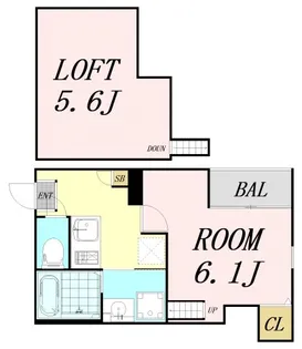 スカイフラット姫島【2階】の間取り