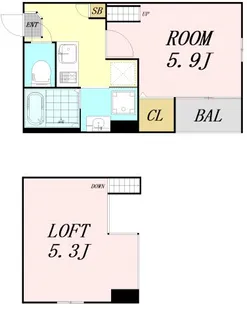 スカイフラット姫島【2階】の間取り